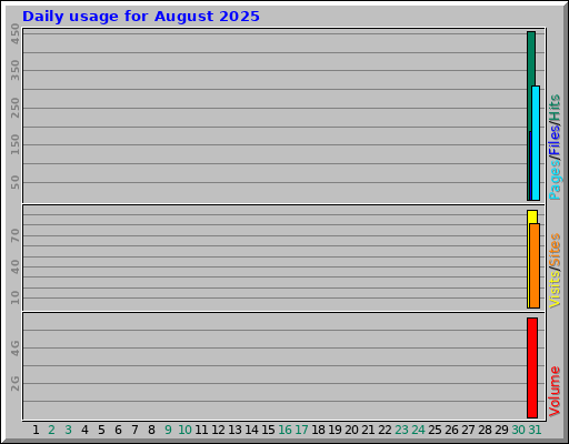Daily usage for August 2025