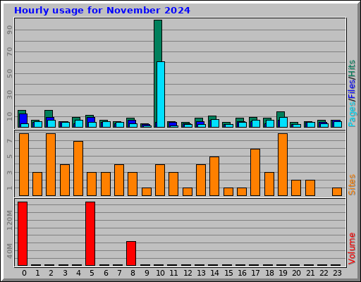 Hourly usage for November 2024