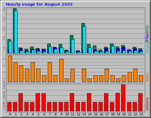 Hourly usage for August 2025