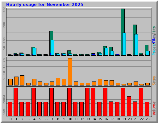 Hourly usage for November 2025