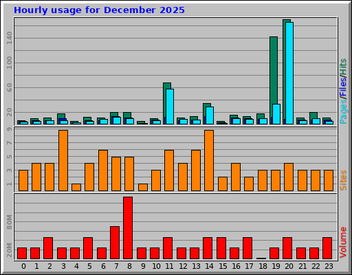 Hourly usage for December 2025