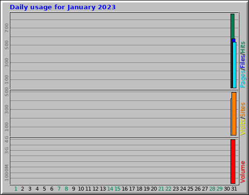 Daily usage for January 2023