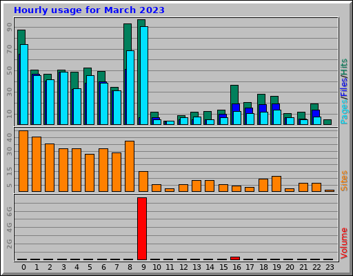 Hourly usage for March 2023