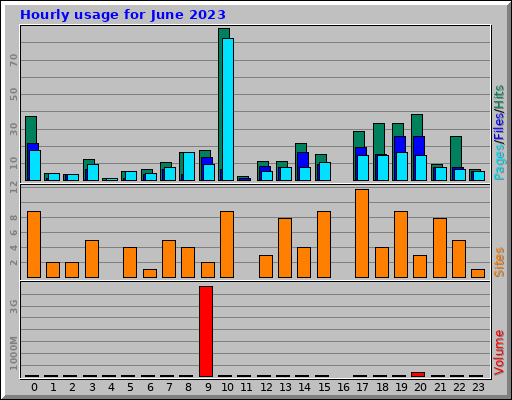Hourly usage for June 2023