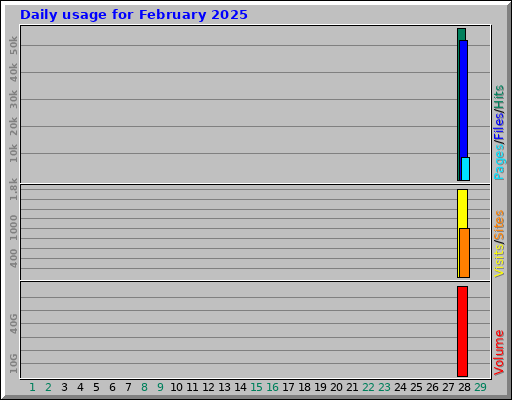 Daily usage for February 2025 Daily usage for February 2025