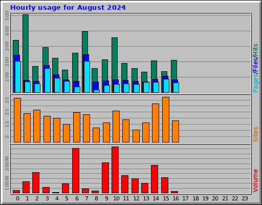 Hourly usage for August 2024