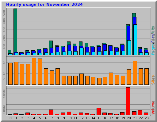 Hourly usage for November 2024