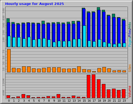 Hourly usage for August 2025