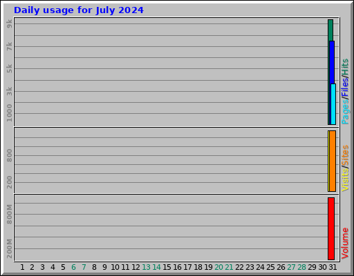 Daily usage for July 2024