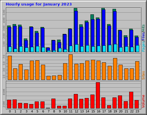 Hourly usage for January 2023