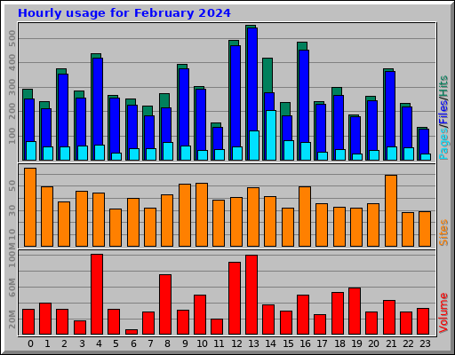 Hourly usage for February 2024
