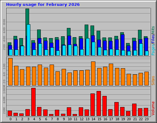 Hourly usage for February 2026